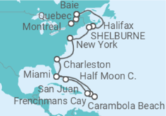 Itinerario del Crucero Desde Montreal (Canadá) a Miami (EEUU) - Seabourn