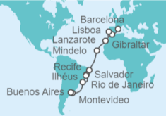 Itinerario del Crucero Del Mediterráneo al cálido Brasil - Costa Cruceros