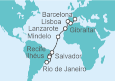 Itinerario del Crucero De Barcelona a Río de Janeiro - Costa Cruceros