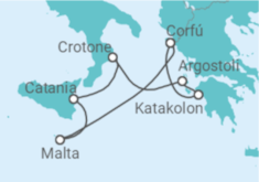 Itinerario del Crucero Islas Griegas y Malta - AIDA