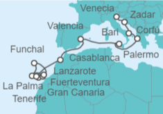 Itinerario del Crucero Islas Canarias, Portugal, Marruecos, Grecia, Italia - MSC Cruceros