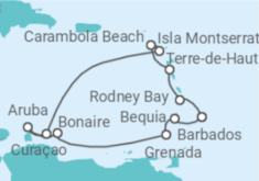 Itinerario del Crucero Curaçao, Aruba, San Vicente e Islas Granadinas - Seabourn