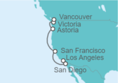 Itinerario del Crucero Costa de Los Ángeles/Vancouver - Princess Cruises