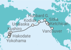 Itinerario del Crucero Desde Vancouver (Canadá) a Yokohama (Japón) - Seabourn