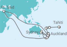 Itinerario del Crucero Desde Papeete (Polinesia Francesa) a Sydney (Australia) - Seabourn