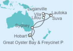 Itinerario del Crucero Vanuatu, Fiji, Australia - Cunard