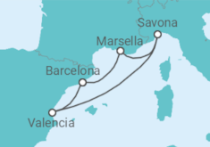 Itinerario del Crucero Francia, Italia y España - Costa Cruceros