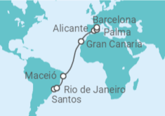 Itinerario del Crucero Brasil, España - MSC Cruceros