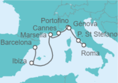 Itinerario del Crucero De Barcelona a Roma  - Explora Journeys