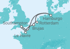 Itinerario del Crucero Francia, Reino Unido, Bélgica, Holanda - AIDA
