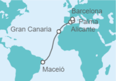 Itinerario del Crucero España - MSC Cruceros