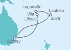 Itinerario del Crucero Vanuatu, Fiji - Cunard