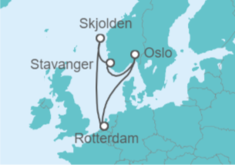 Itinerario del Crucero Fiordos Noruegos - Holland America Line