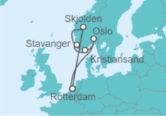 Itinerario del Crucero Fiordos noruegos con Sognefjord - Holland America Line