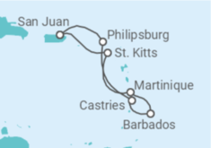 Itinerario del Crucero Saint Maarten, Barbados y Martinica - Virgin Voyages