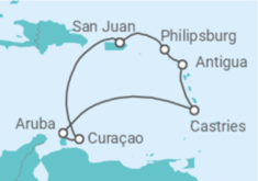 Itinerario del Crucero Las idílicas islas del Caribe y Colombia - Virgin Voyages