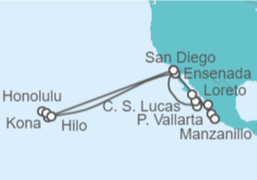 Itinerario del Crucero Círculo de Hawái y Mar de Cortés - Holland America Line