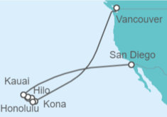 Itinerario del Crucero Circulo de Hawaii - Holland America Line