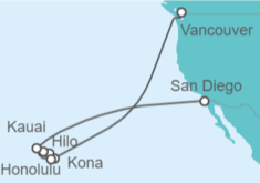 Itinerario del Crucero Círculo Hawaiano - Holland America Line