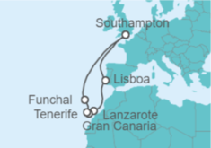 Itinerario del Crucero Islas Canarias - Cunard