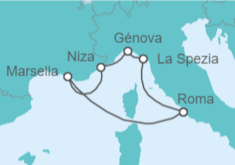 Itinerario del Crucero Italia y Francia - Cunard