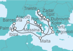 Itinerario del Crucero Mediterráneo y Adriático al completo  - Cunard