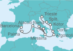 Itinerario del Crucero De Barcelona a Venecia - Cunard