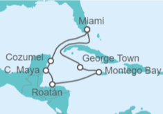 Itinerario del Crucero Caribe occidental - Cunard