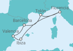 Itinerario del Crucero Mediterráneo Occidental - Cunard