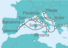 Itinerario del Crucero De Roma a Venecia - Cunard