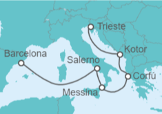 Itinerario del Crucero De Barcelona a Venecia - Cunard