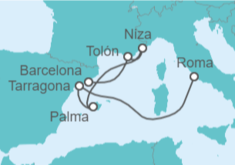 Itinerario del Crucero De Roma a Barcelona - Cunard