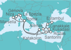 Itinerario del Crucero Mediterráneo al completo  - Cunard