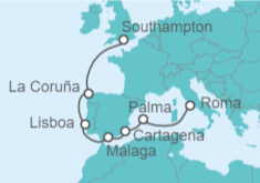 Itinerario del Crucero De Roma a Londres - Cunard