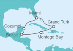 Itinerario del Crucero Caribe occidental - Cunard