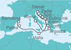 Itinerario del Crucero De Roma a Barcelona  - Cunard