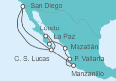 Itinerario del Crucero Riviera Mexicana y Mar de Cortez - Holland America Line