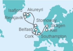 Itinerario del Crucero Islandia e Islas Británicas - Cunard