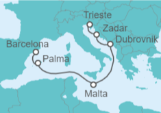 Itinerario del Crucero Croacia, Malta, España - Cunard