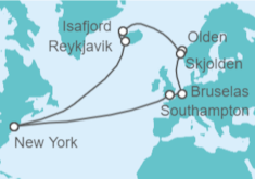 Itinerario del Crucero Transatlántico y Norte de Europa - Cunard