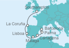 Itinerario del Crucero De Southampton a Barcelona - Cunard