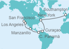 Itinerario del Crucero Estados Unidos (EE.UU.), Curaçao, Panamá, México - Cunard