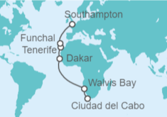 Itinerario del Crucero Namibia, España, Portugal - Cunard