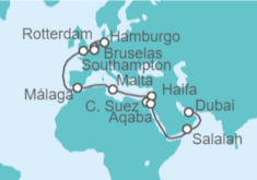 Itinerario del Crucero Desde Hamburgo (Alemania) a Dubái (EAU) - Cunard