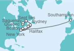 Itinerario del Crucero Desde Southampton (Londres) a Nueva York - Cunard