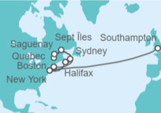 Itinerario del Crucero Desde Nueva York a Southampton (Londres) - Cunard