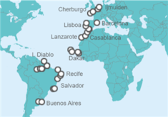 Itinerario del Crucero Desde Buenos Aires a Ámsterdam - Holland America Line