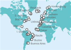 Itinerario del Crucero Desde Buenos Aires a Fort Lauderdale - Holland America Line