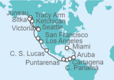 Itinerario del Crucero Alaska - Cunard