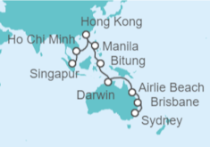 Itinerario del Crucero Desde Singapur a Sydney (Australia) - Cunard